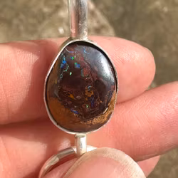 Dragon of the five elements- Boulder Opal with clear Quartz Dragon egg