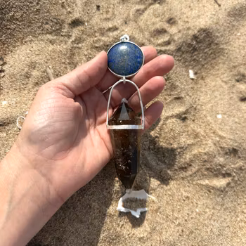 Nut- Godess of the Sky- Lapis Lazuli with amazing dark citrine