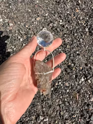 Silver wolf light portal- clear Quartz with amazing Rutilated Quartz with a raw side.