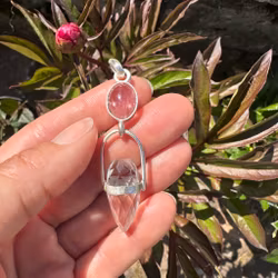 Dragon egg of Mary Magdalene and the sacred feminine- pink tourmaline with clear quartz dragon egg