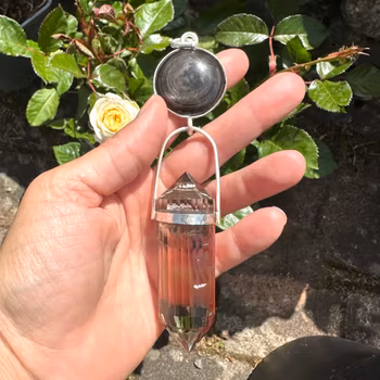Light portal of The Mary’s- Copper Obsidian with Citrine 24 sided Vogel crystal.