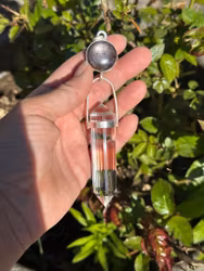Portal of light-Staff of the Godess- Star Ruby with 24 sided clear quartz Vogel crystal