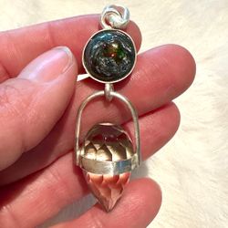 Creatrix Dragon- Galaxy Opal with Smokey Quartz Dragon egg