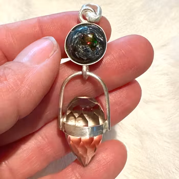 Creatrix Dragon- Galaxy Opal with Smokey Quartz Dragon egg