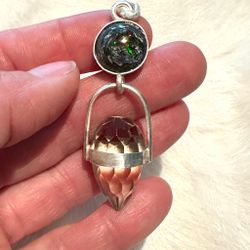Creatrix Dragon- Galaxy Opal with Smokey Quartz Dragon egg