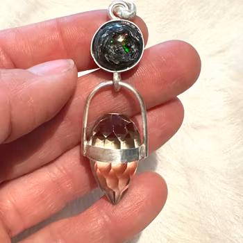 Creatrix Dragon- Galaxy Opal with Smokey Quartz Dragon egg