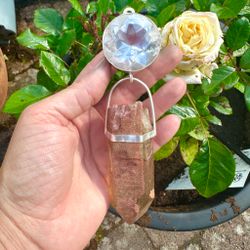 Light portal of Golden Light-codes/Ankh - Clear Quartz with large raw African Citrine