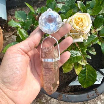 Light portal of Golden Light-codes/Ankh - Clear Quartz with large raw African Citrine