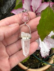 Mary Magdalene and Atlantis-Pink Tourmaline with Atlantean laser Quartz -