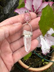 Mary Magdalene and Atlantis-Pink Tourmaline with Atlantean laser Quartz -