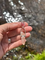 Higher love of Mary Magdalene- Pink Tourmaline with naturally double terminated pink Lemurian.