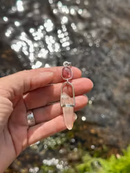 Higher love of Mary Magdalene- Pink Tourmaline with naturally double terminated pink Lemurian.