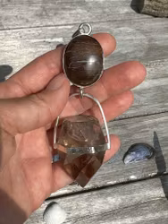 Earth dragon of magical light- Boulder Opal with Smokey Citrine dragon egg