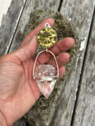 Dragon egg of the Golden light portal- Citrine with clear quartz dragon egg