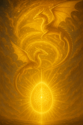 Dragon egg of the Golden light portal- Citrine with clear quartz dragon egg