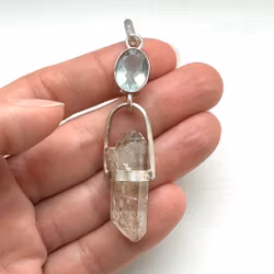 Water fairy of the sacred waters- Aquamarine with naturally double terminated Quartz from Sweden.