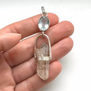 Water fairy of the sacred waters- Aquamarine with naturally double terminated Quartz from Sweden.