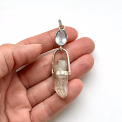 Water fairy of the sacred waters- Aquamarine with naturally double terminated Quartz from Sweden.