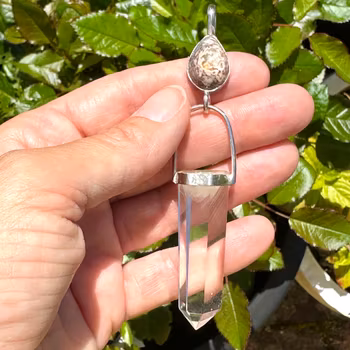 The owl of Isis comes flying in- mexican fire opal with phantom  quartz