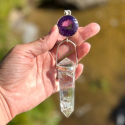 Higher vision- Large Amethyst with 24 sided Master Vogel crystal