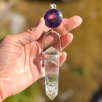 Higher vision- Large Amethyst with 24 sided Master Vogel crystal