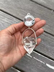 Dragon of the white flame (feminine Christ Consciousness)- clear quartz light portal with clear quartz dragon egg
