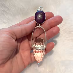 Star Ruby with Clear Quartz Dragon egg-