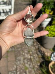 Sacred mission of the magical realm- Golden Quartz with raw Lodolite from the Himalayas