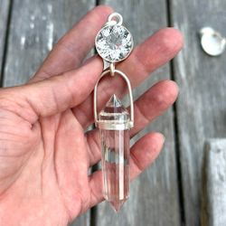 Star light of Sirius-  Clear quartz with clear quartz 24 sided Vogel master crystal