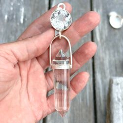 Star light of Sirius-  Clear quartz with clear quartz 24 sided Vogel master crystal