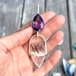 Divinity down to your humanity-  Amethyst with high frequency clear Quartz dragon egg.