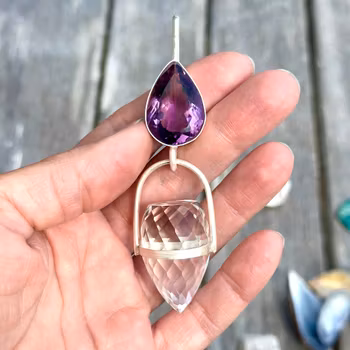 Divinity down to your humanity-  Amethyst with high frequency clear Quartz dragon egg.