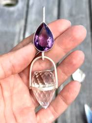 Divinity down to your humanity-  Amethyst with high frequency clear Quartz dragon egg.