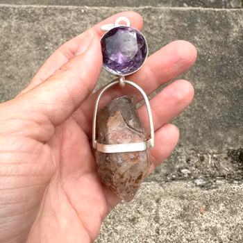 Ocean of love- Amethyst with Quan Yin Lodolite