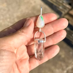 Beacon home- White Opal with clear Quartz from Norway with Anatase