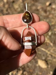 She who walks with the fire.   Fire Agate with red Quartz from Spain (Jacinto de Compostela)