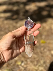 Queen of the unseen-Large Amethyst with large Quan Yin Lodolite