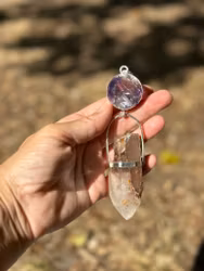 Queen of the unseen-Large Amethyst with large Quan Yin Lodolite
