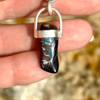 Green baby dragon gate keeper- Green Tourmaline with cat eye effect with Boulder Opal.