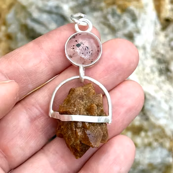 Unconditional love- Star Rose Quartz with fascinating inclusions with very special Quartz from Arctic Russia