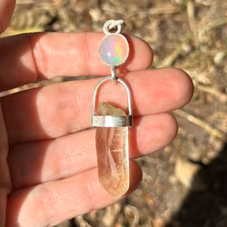 Light of abundance - white opal with African citrine