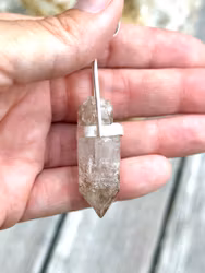 I am light- Smokey Quartz with Brandenberg Clear quartz Enhydro skeletal Quartz