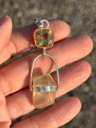 Hathors frequencies of abundance -Citrine with Libian Tectite