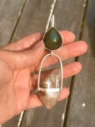 Step in to your power- Rainbow obsidian with Quan Yin Lodolite