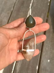 Step in to your power- Rainbow obsidian with Quan Yin Lodolite