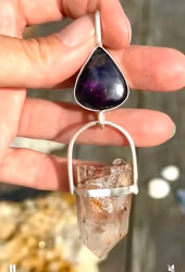 New spirituality- Purpurite with Quan Yin Lodolite
