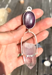 The great Godess comes I in here. She is a fazed of the great mother- Star Ruby with Brandenberg Amethyst