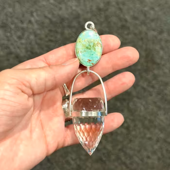 Freedom to be fully You- Turquoise with clear quartz high frequency dragon egg