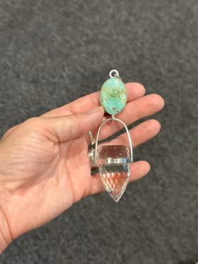 Freedom to be fully You- Turquoise with clear quartz high frequency dragon egg