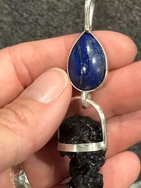 Oracle of ancient knowledge-  Lapis lazuli with Tectite